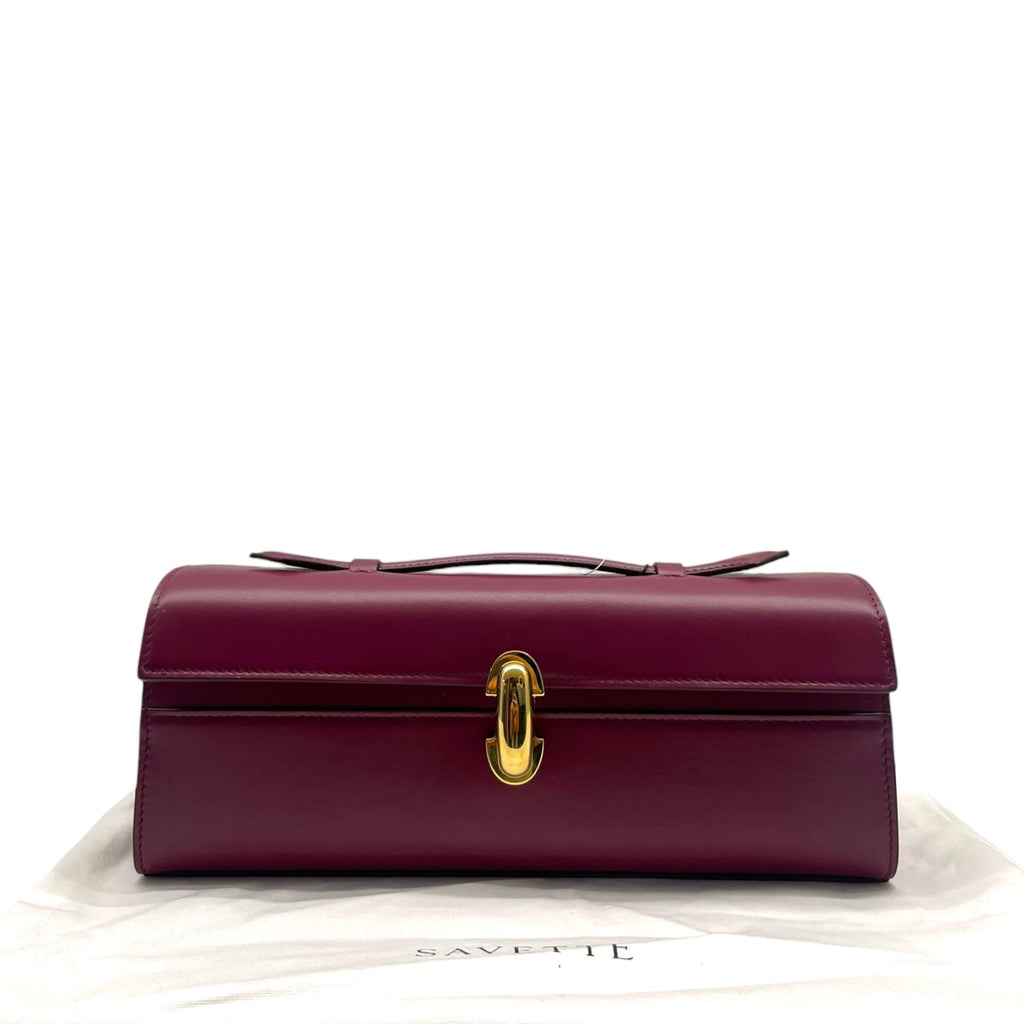 Savette Slim Symmetry Tote Plum Leather