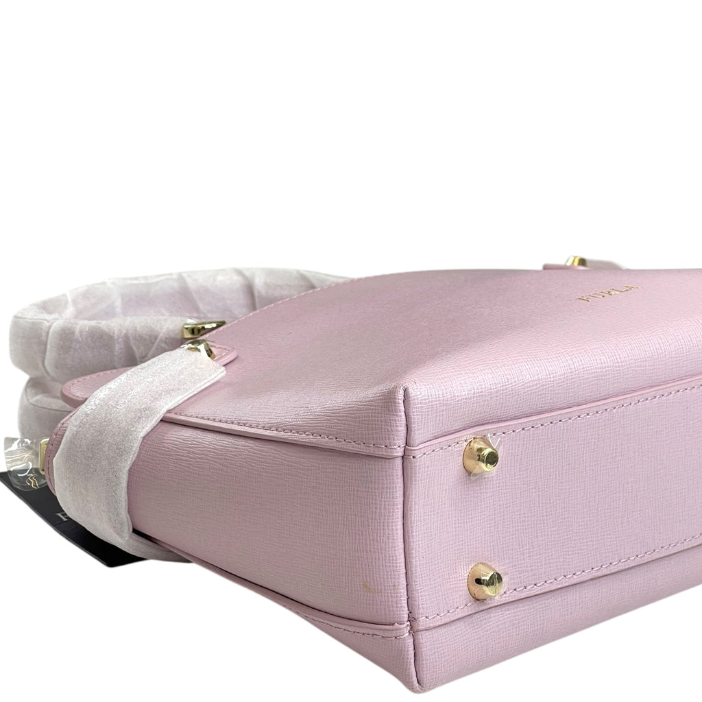 Furla Light Pink Leather Agata Satchel