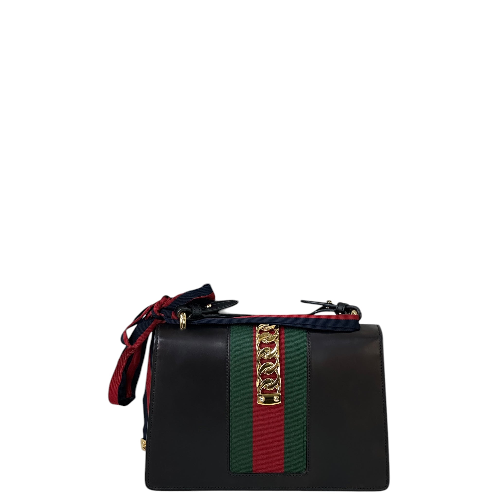 Gucci Sylvie Shoulder Bag Medium Black Leather