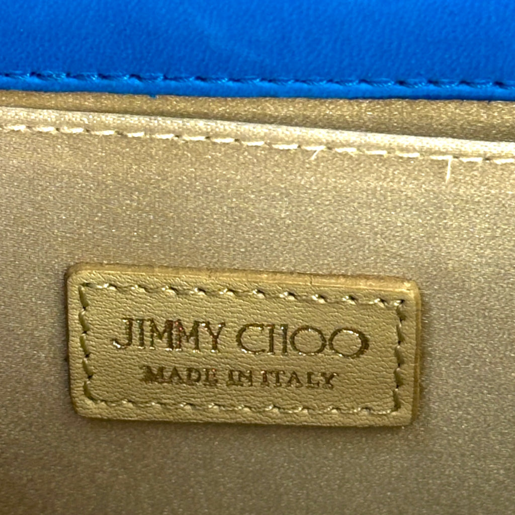 Jimmy Choo Candy Clutch Blue Glitter Acrylic
