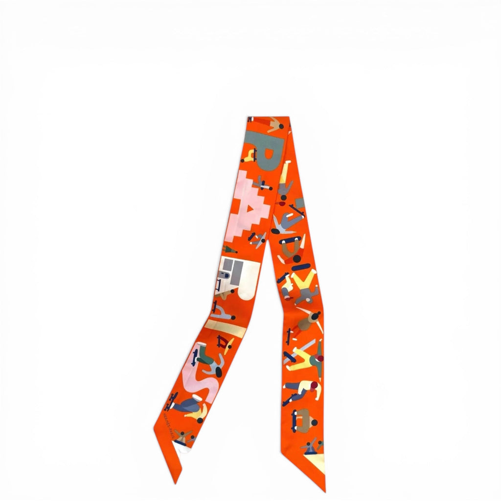 Hermès Twilly Figures Libres Orange Silk