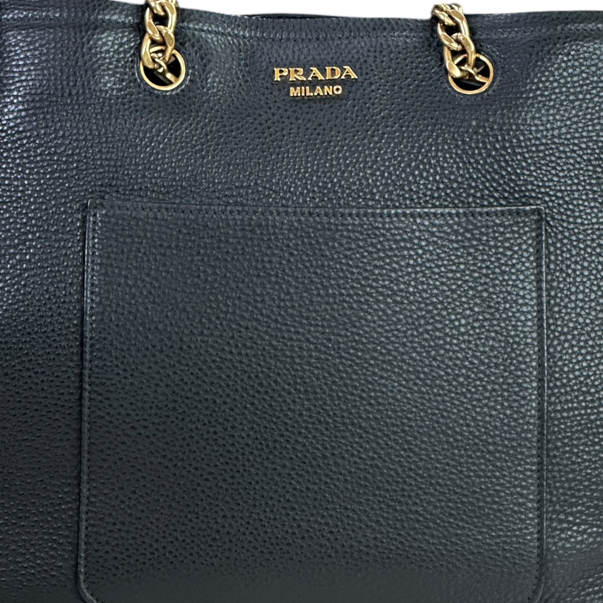 Prada Vitello Daino Leather Chain Shopper Tote