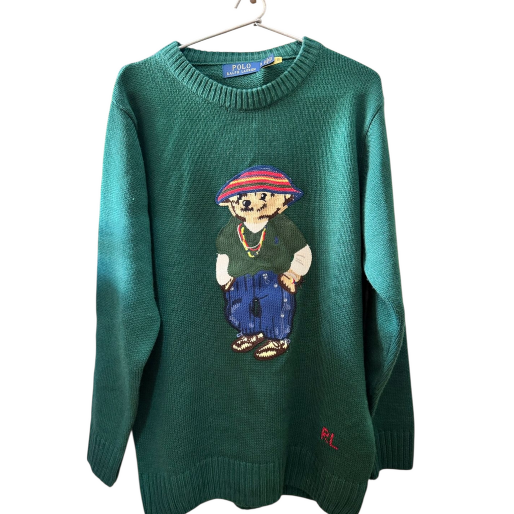 Polo Ralph Lauren Bear Sweater Forest Green Wool Knit (Men)