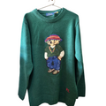 Polo Ralph Lauren Bear Sweater Forest Green Wool Knit (Men)