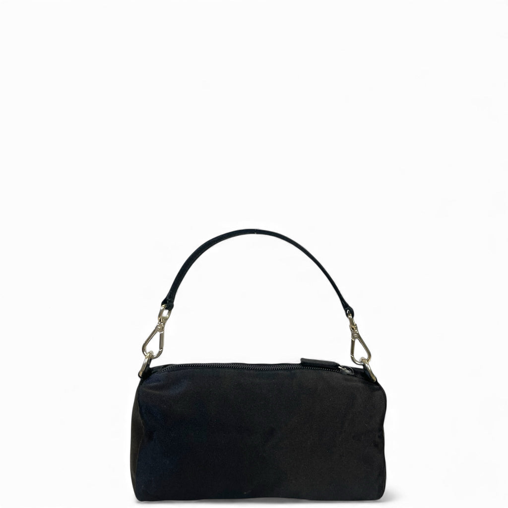 Prada Black Satin Mini Top Handle Bag