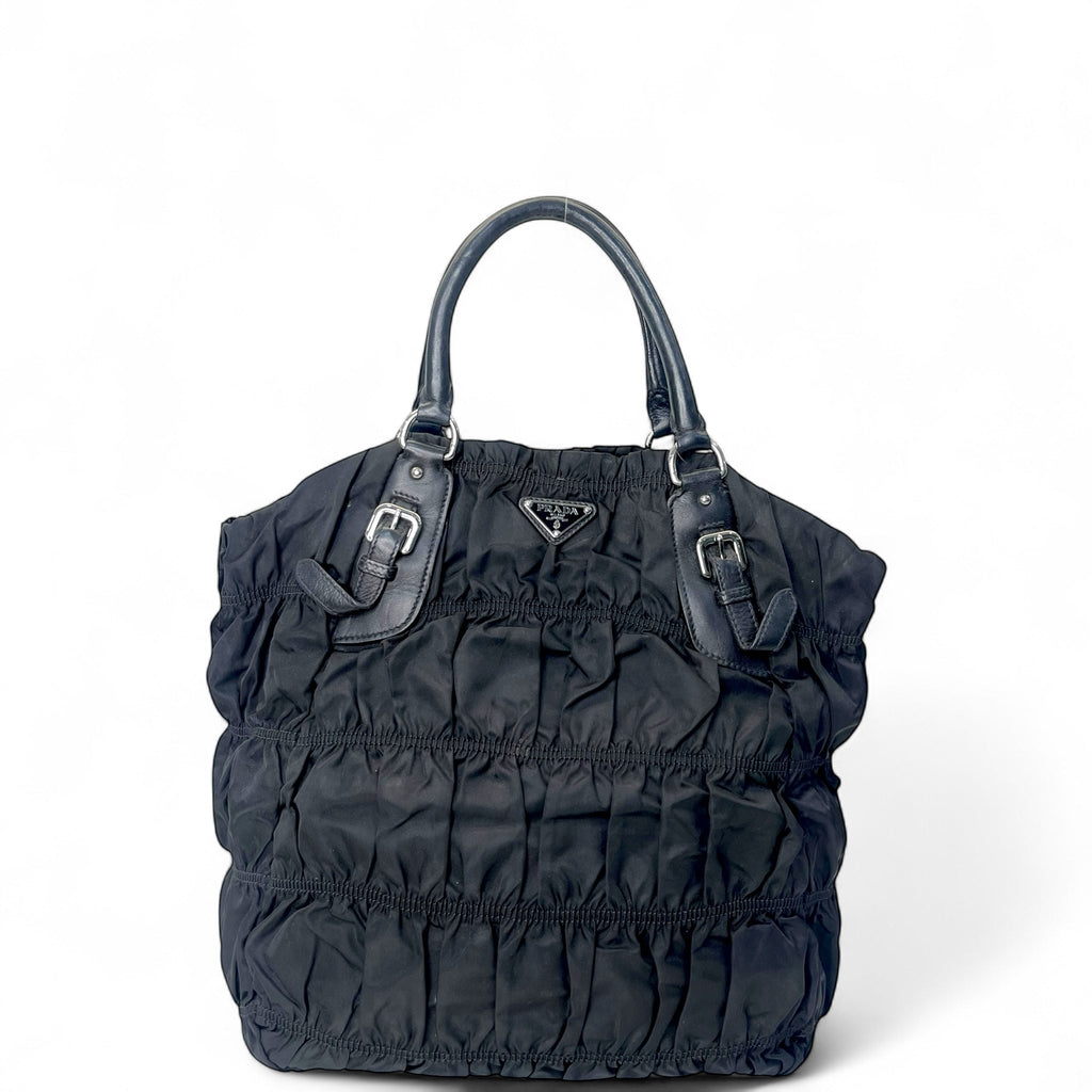 Prada Black Tessuto Gaufre Nylon Shoulder Bag