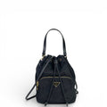 Prada Duet Re-Nylon Black Bucket Bag
