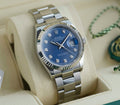 Rolex Datejust 36 Blue Diamond Dial Oyster Bracelet