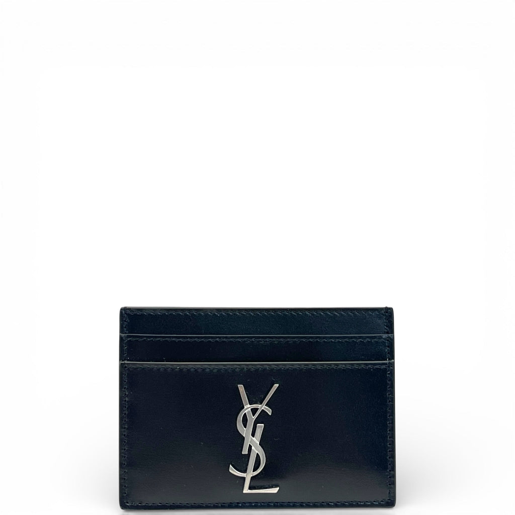 Saint Laurent Cassandre Card Case Black Smooth Leather
