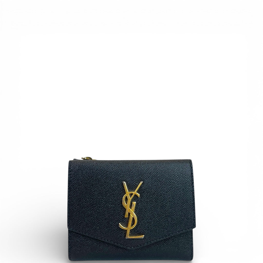 Saint Laurent Uptown Bi-fold Wallet Black Grain De Poudre Leather