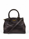 Salvatore Ferragamo Beky Burgundy Large Tote Bag