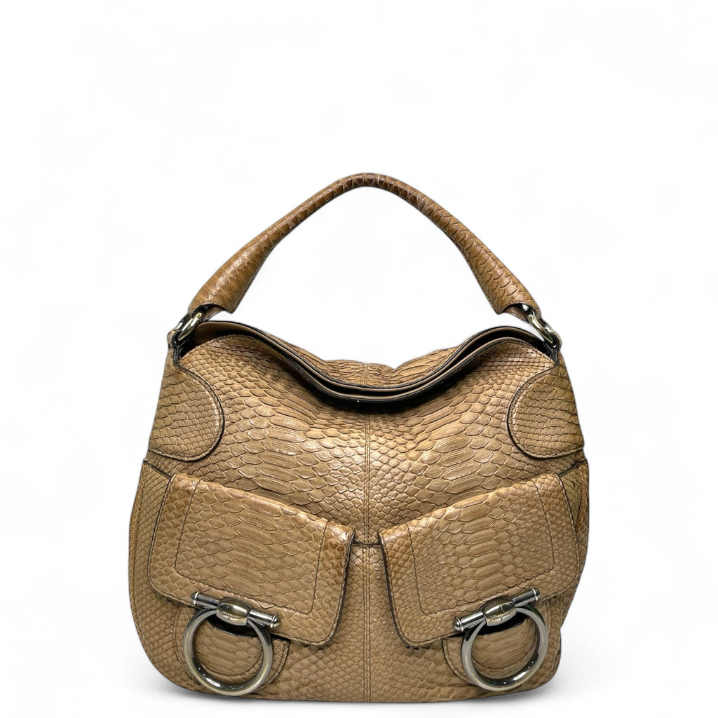 Salvatore Ferragamo Python Hobo Bag