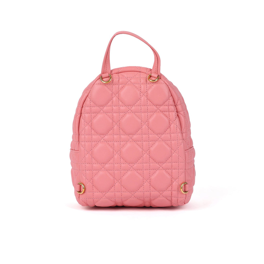 Lambskin Cannage Mini Backpack Pink
