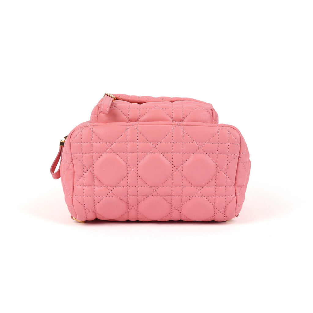 Lambskin Cannage Mini Backpack Pink