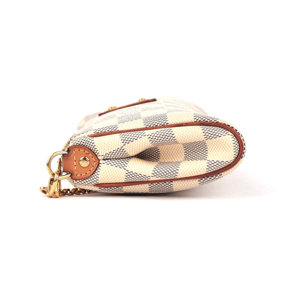 White Damier Azur Eva Clutch