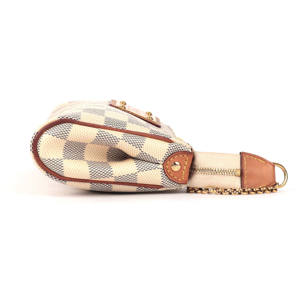 White Damier Azur Eva Clutch