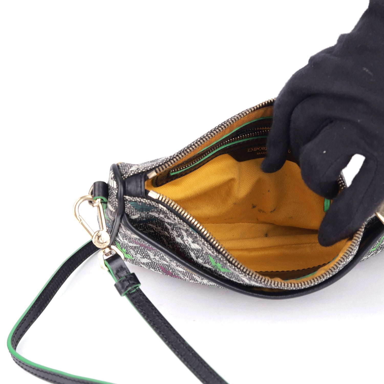 Emporio Armani Grey Multi-color Monogram Crossbody