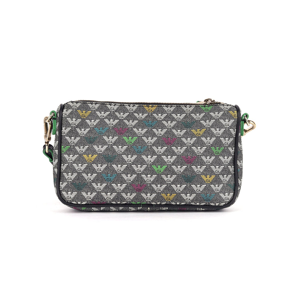 Emporio Armani Grey Multi-color Monogram Crossbody