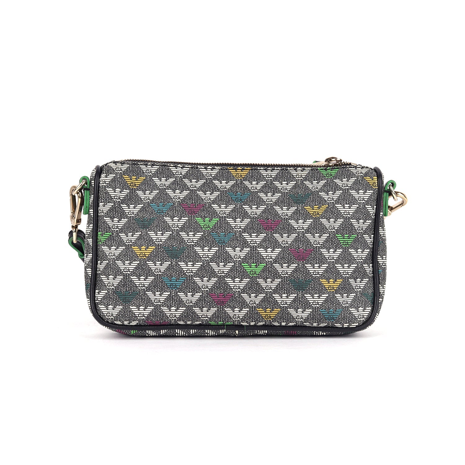 Emporio Armani Grey Multi-color Monogram Crossbody