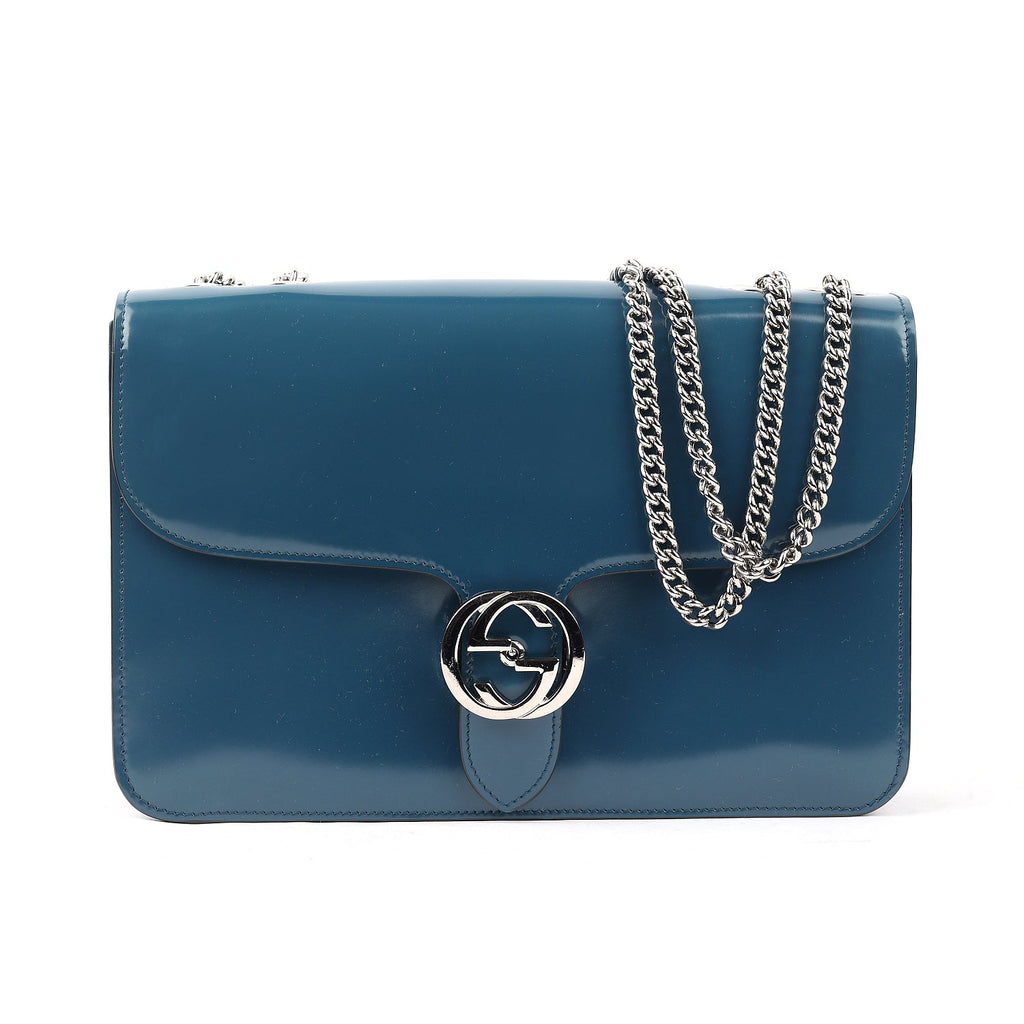 Gucci Patent Leather Interlocking GG Shoulder Bag