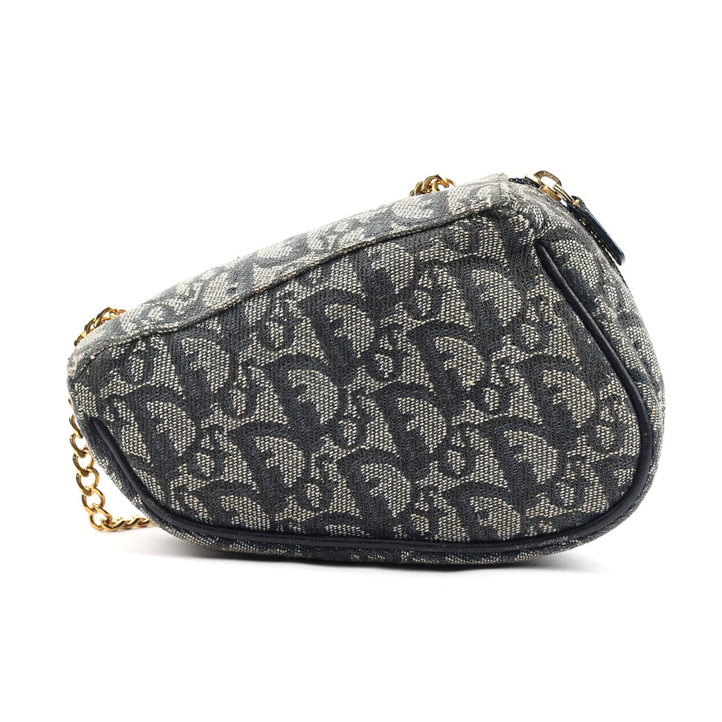 Christian Dior Monogram Denim Saddle Bag