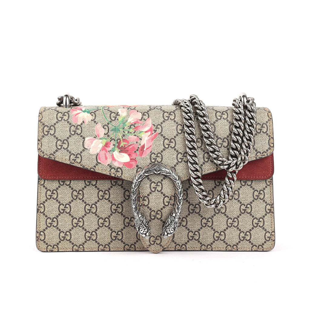 Gucci Supreme Canvas and Suede Blooms Dionysus Shoulder Bag