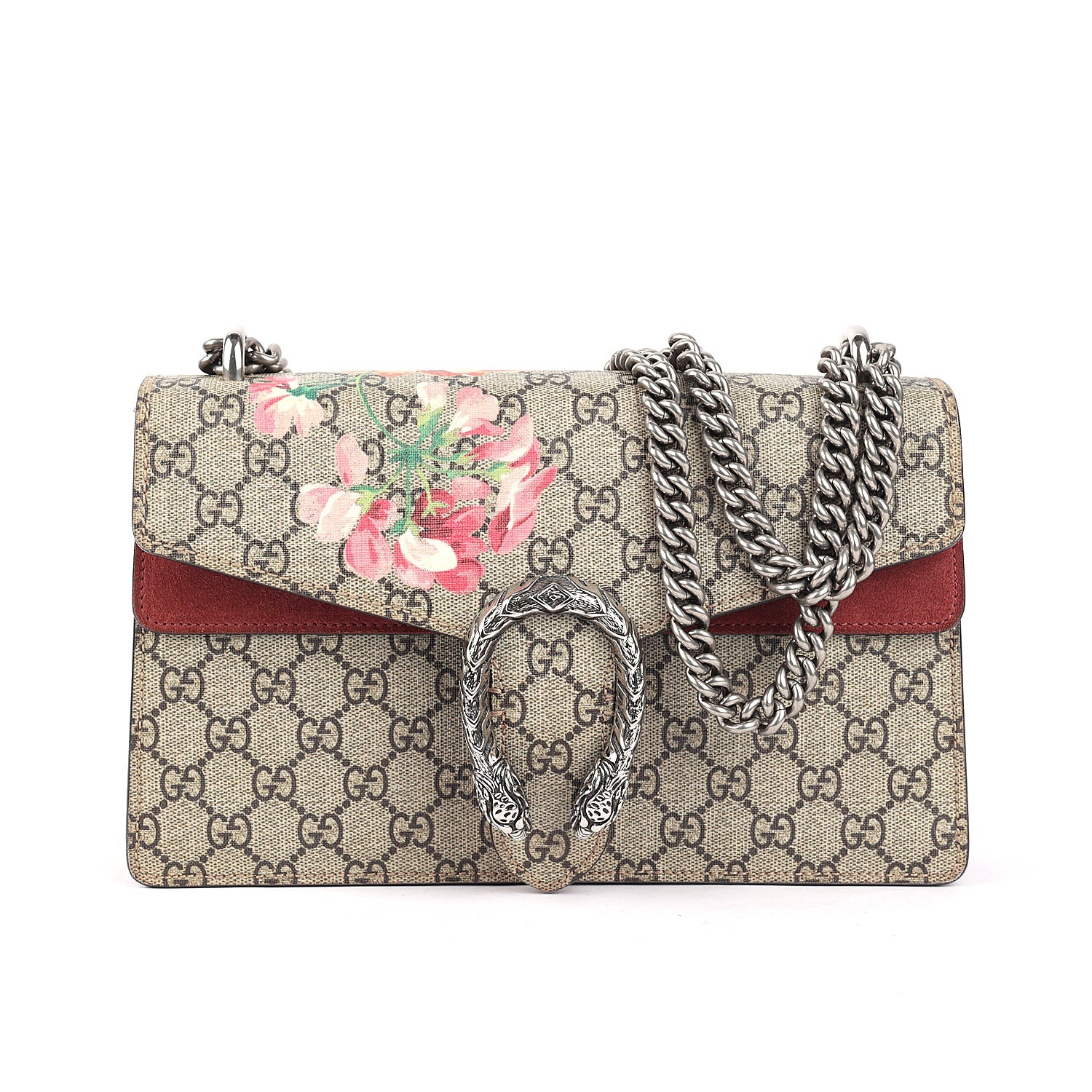 Gucci Supreme Canvas and Suede Blooms Dionysus Shoulder Bag