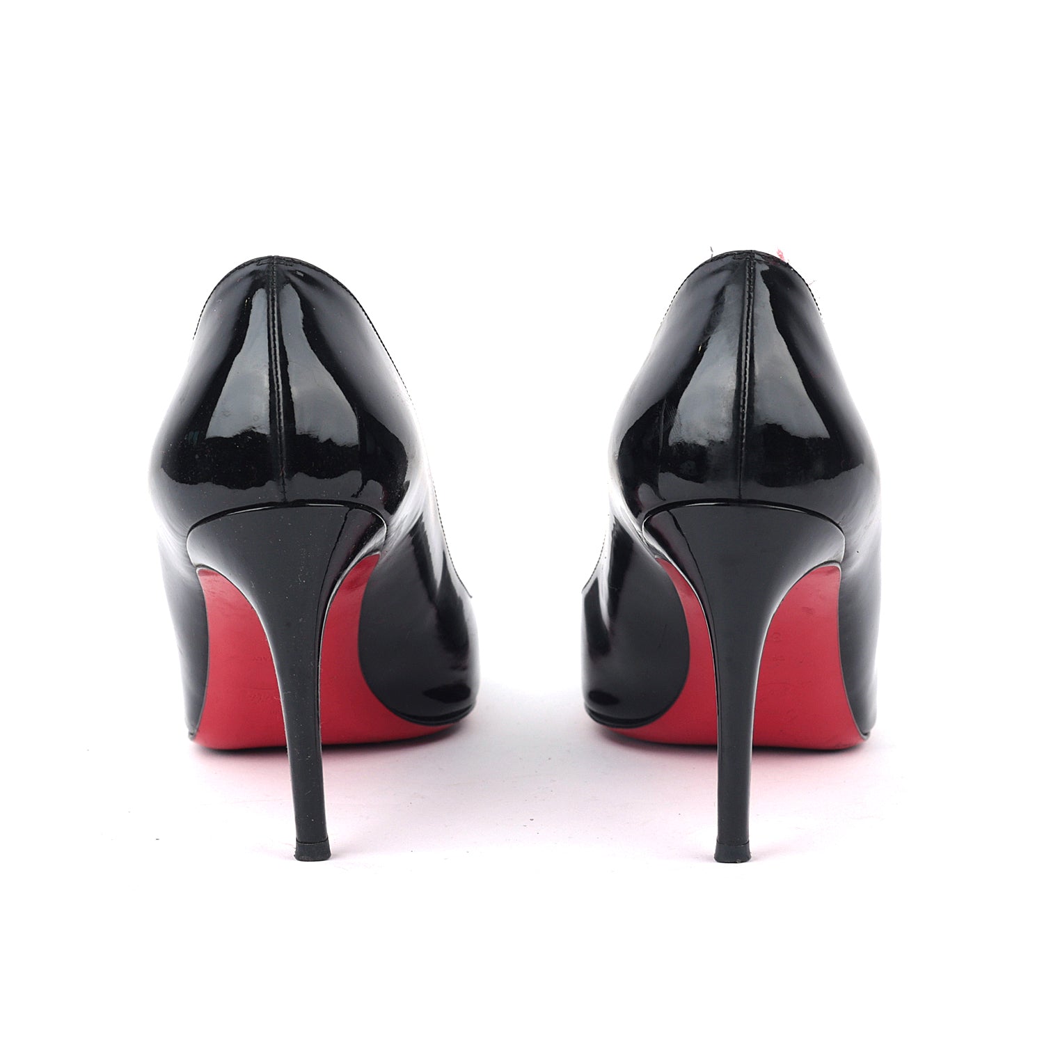 Christian Louboutin Black Patent Leather Simple Pumps Size 38.5