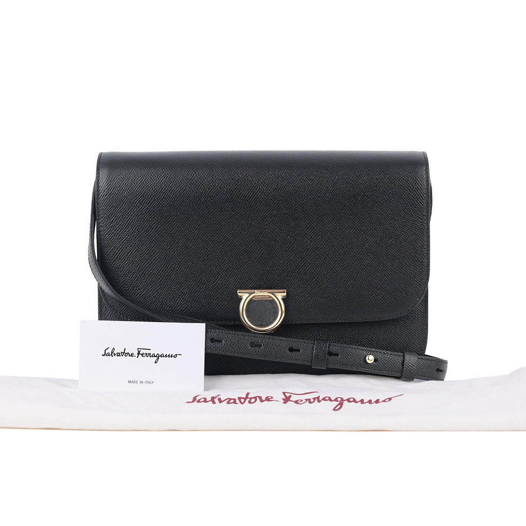 Salvatore Ferragamo Leather Gancini Messenger Bag