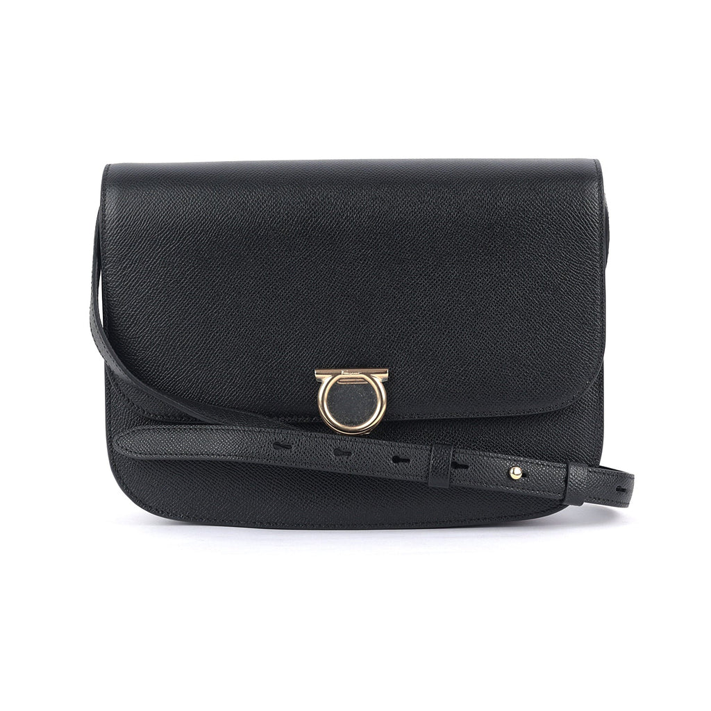 Salvatore Ferragamo Leather Gancini Messenger Bag