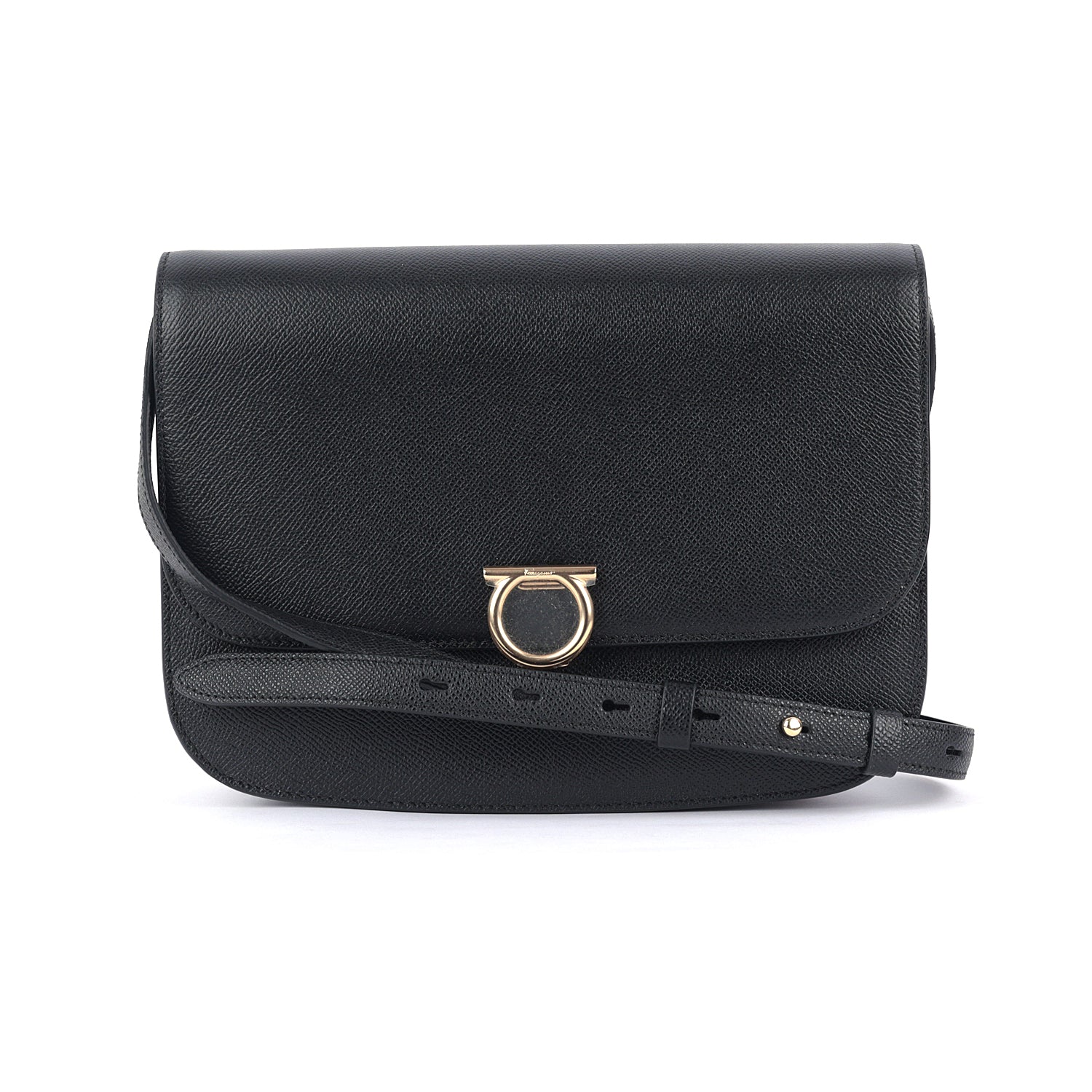 Salvatore Ferragamo Leather Gancini Messenger Bag