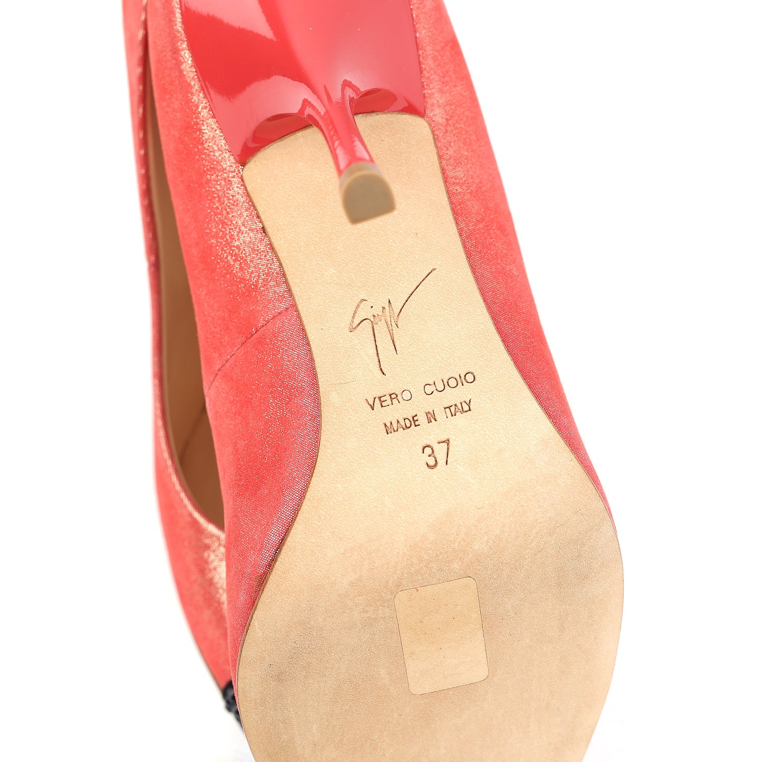Giuseppe Zanotti Glitter Pink Colorblock Pumps