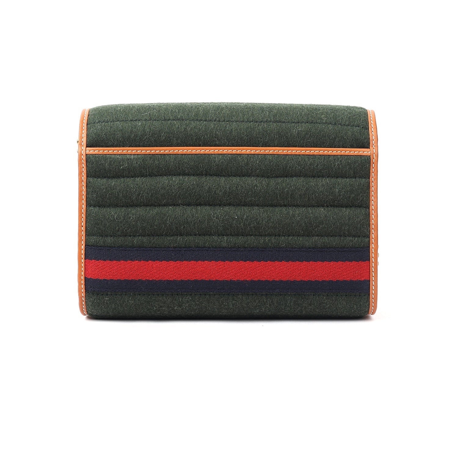 Gucci GG Marmont Striped Wool And Leather Shoulder Bag