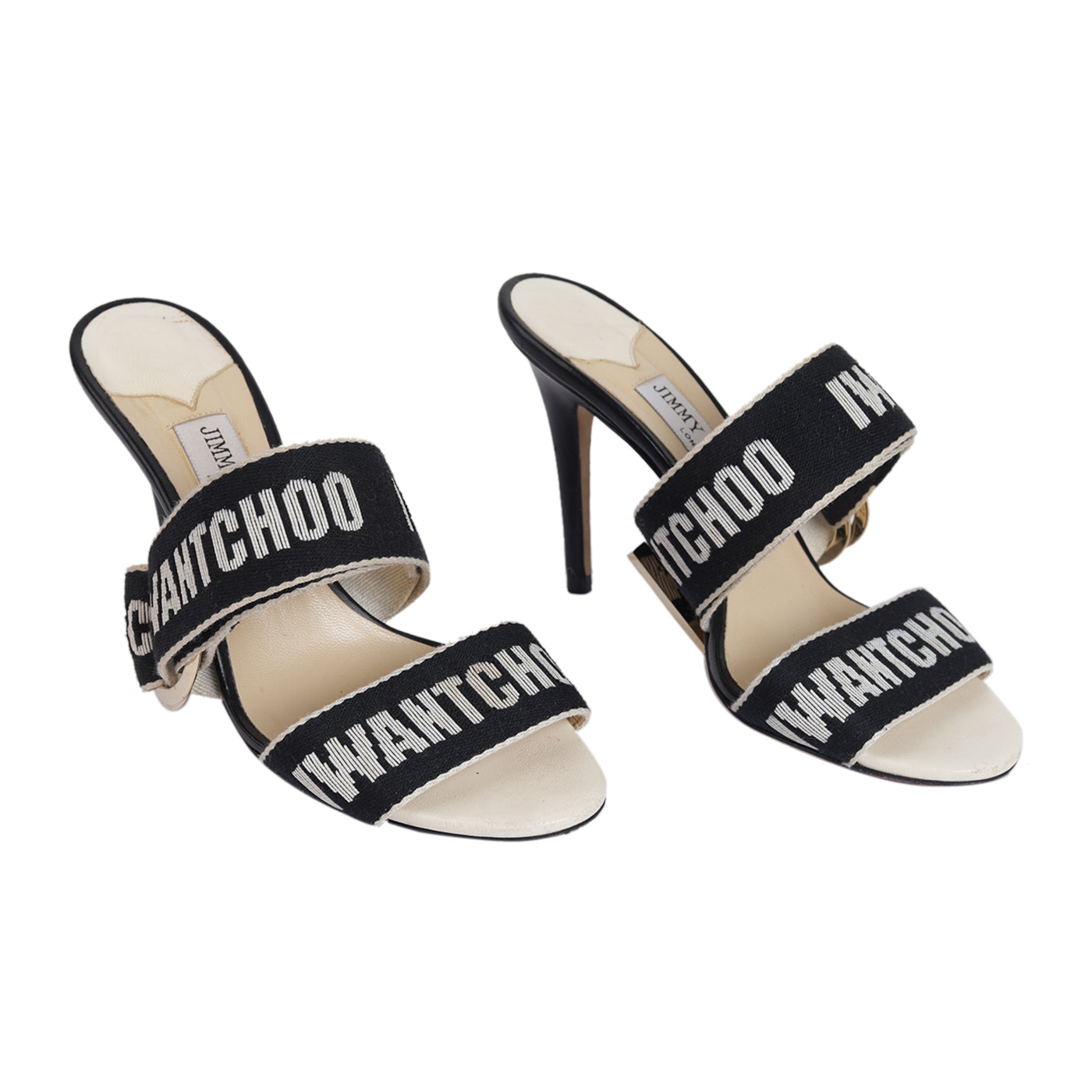 Jimmy Choo Web Bailey Logo Ankle Strap Sandals