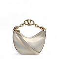 Valentino Moon Small Hobo Gold Metallic Calfskin Handbag