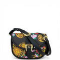 Versace Jeans Couture Crossbody Bag Black Floral Printed Leather