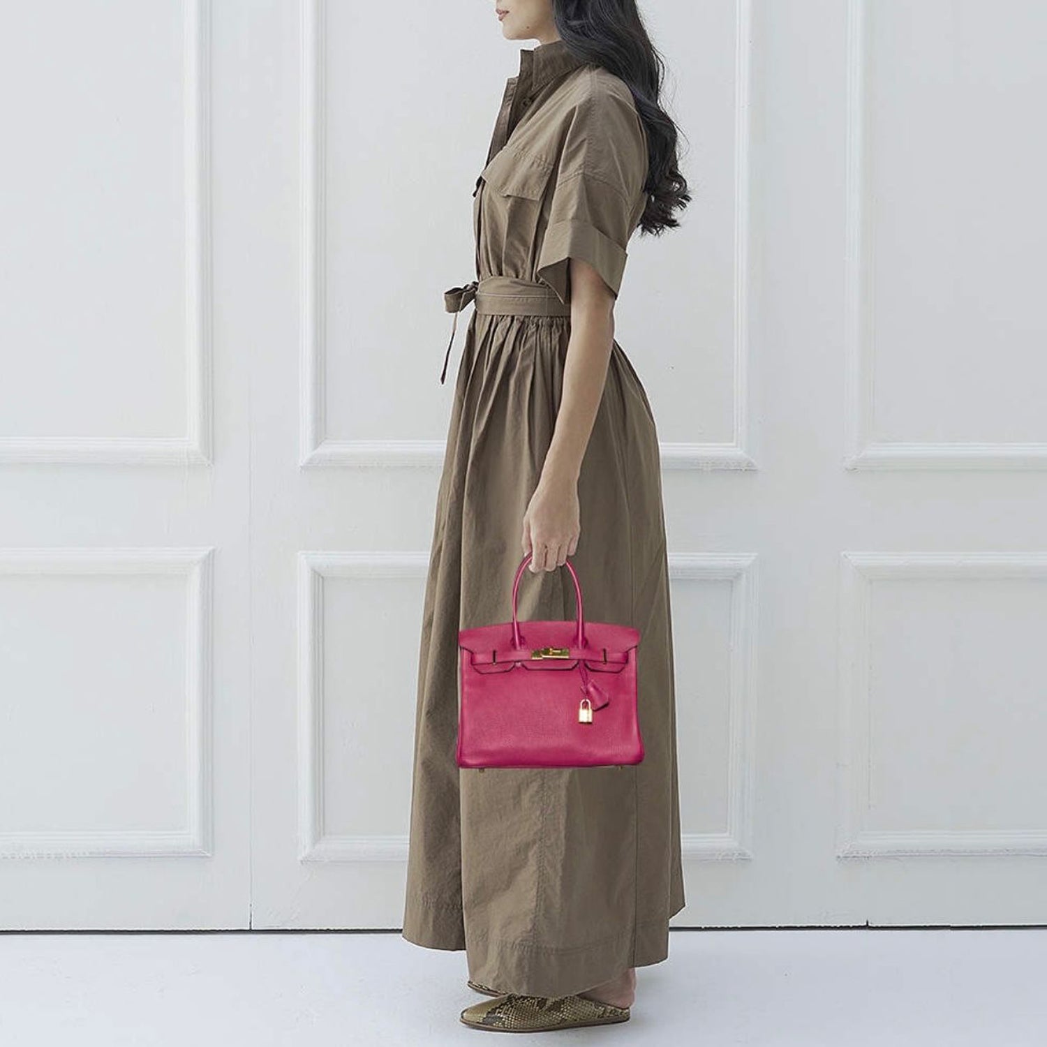 Hermes Birkin 30 Tosca Togo Leather Gold Hardware