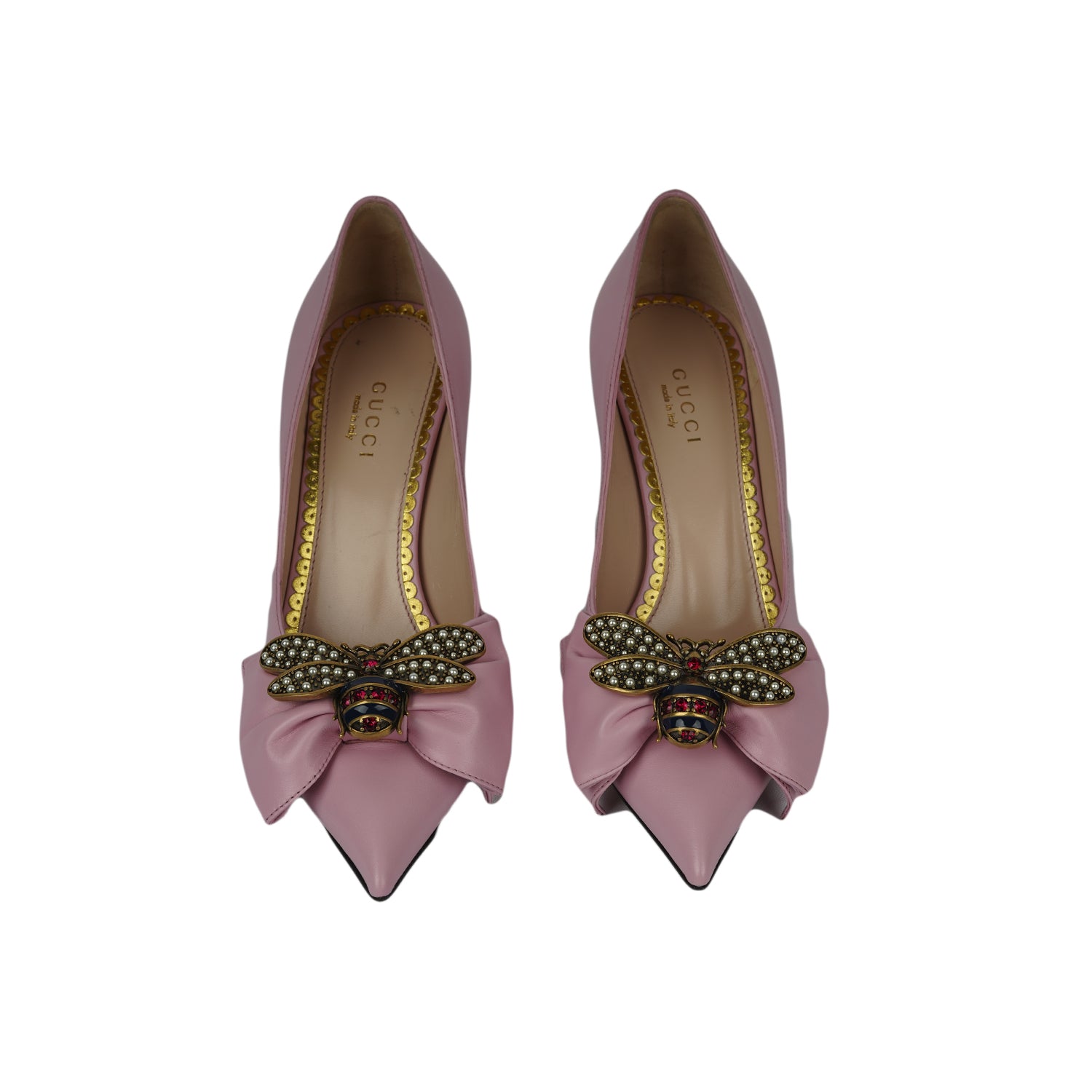 Nappa Queen Margaret Bow Mid Heels-35"