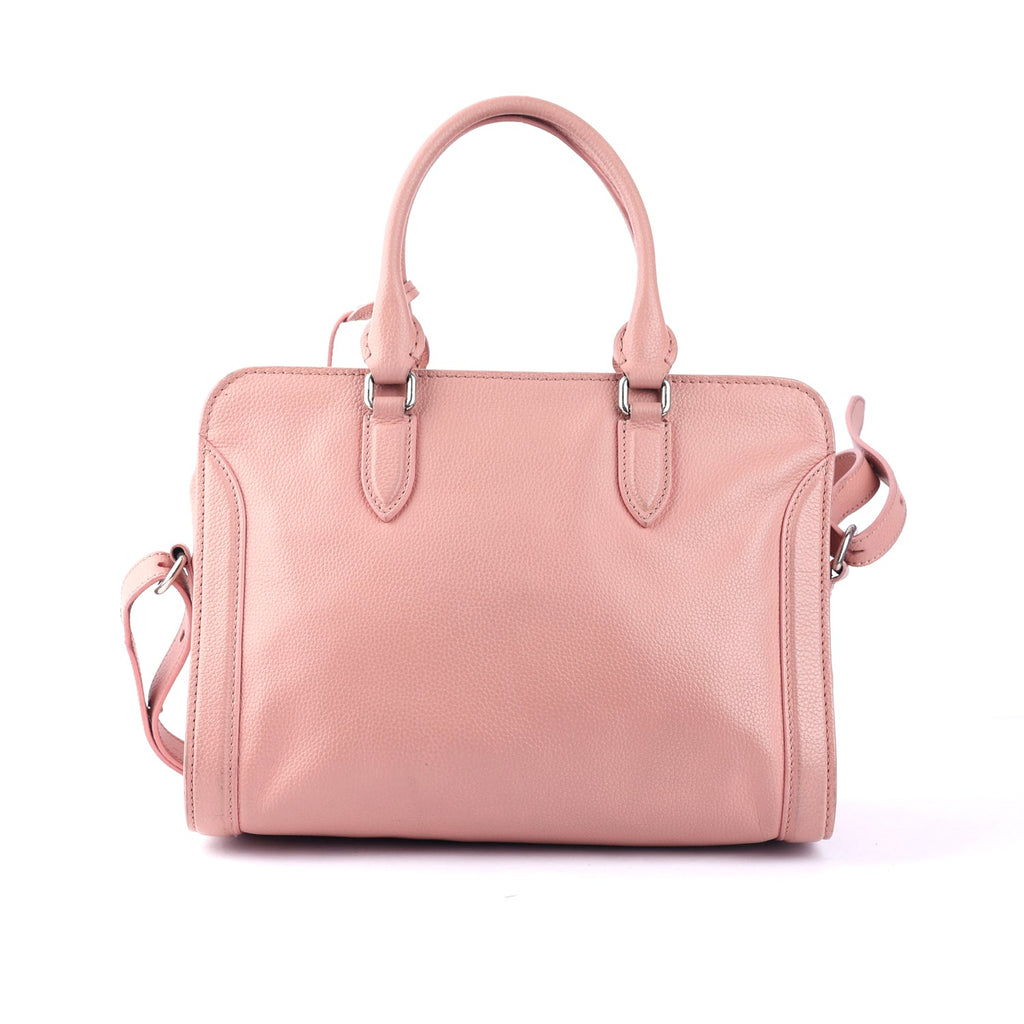 Peach Leather Skull Padlock Tote