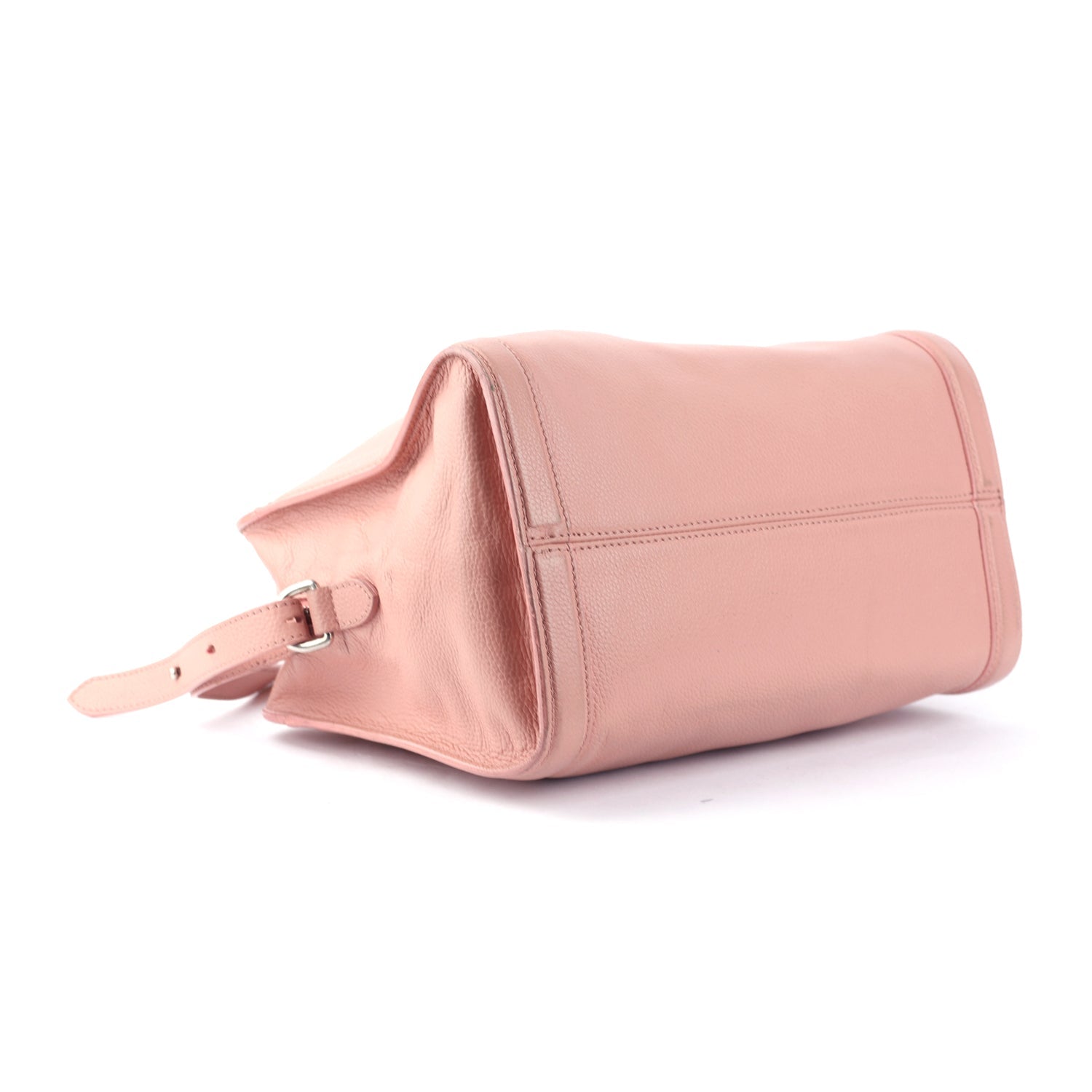 Peach Leather Skull Padlock Tote