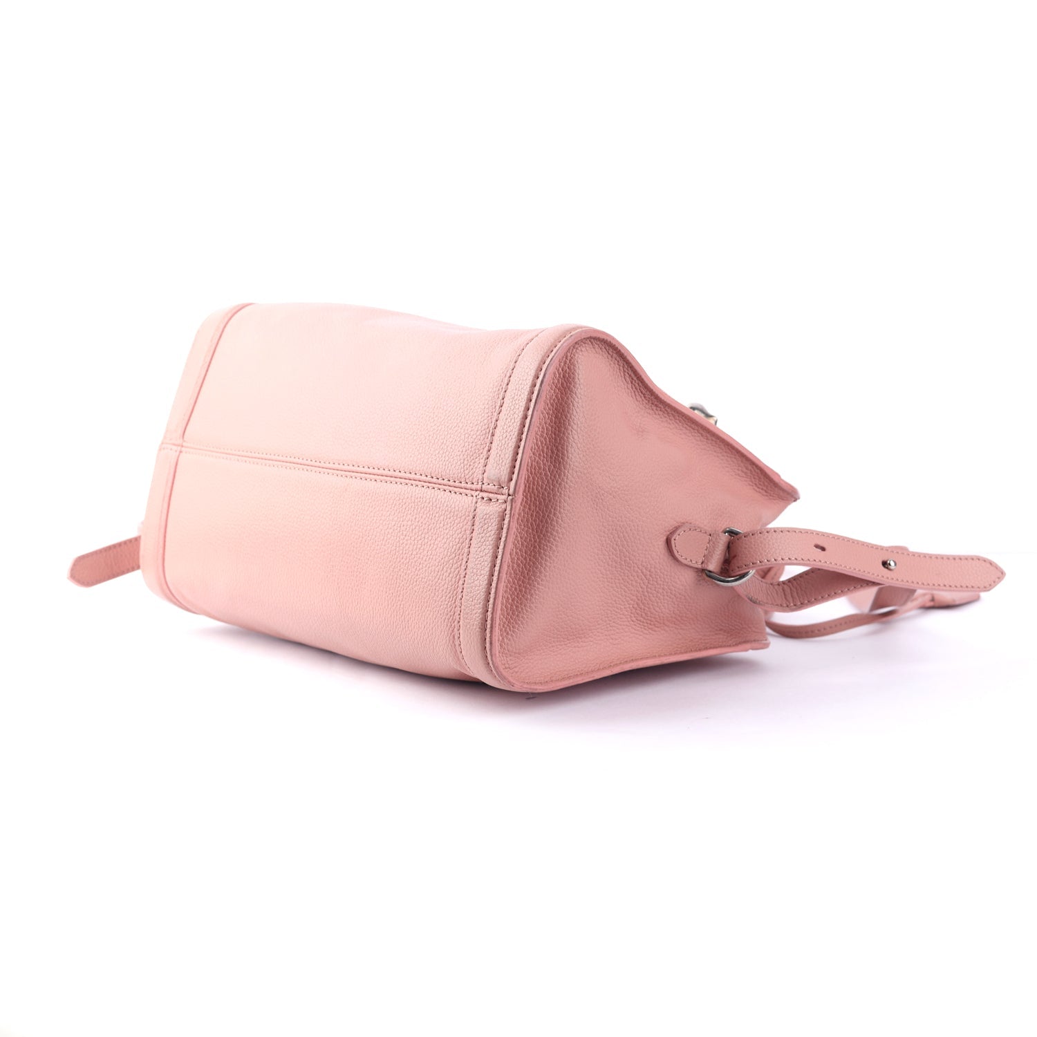 Peach Leather Skull Padlock Tote