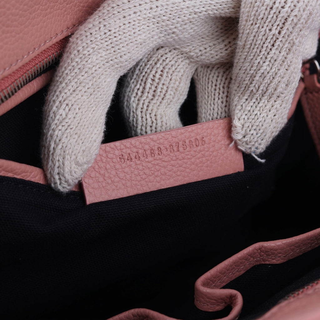 Peach Leather Skull Padlock Tote