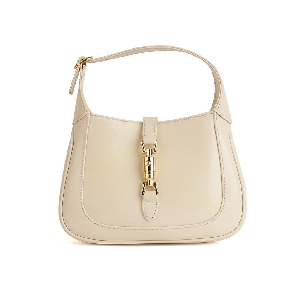 Gucci White Leather Mini 1961 Jackie Shoulder Bag
