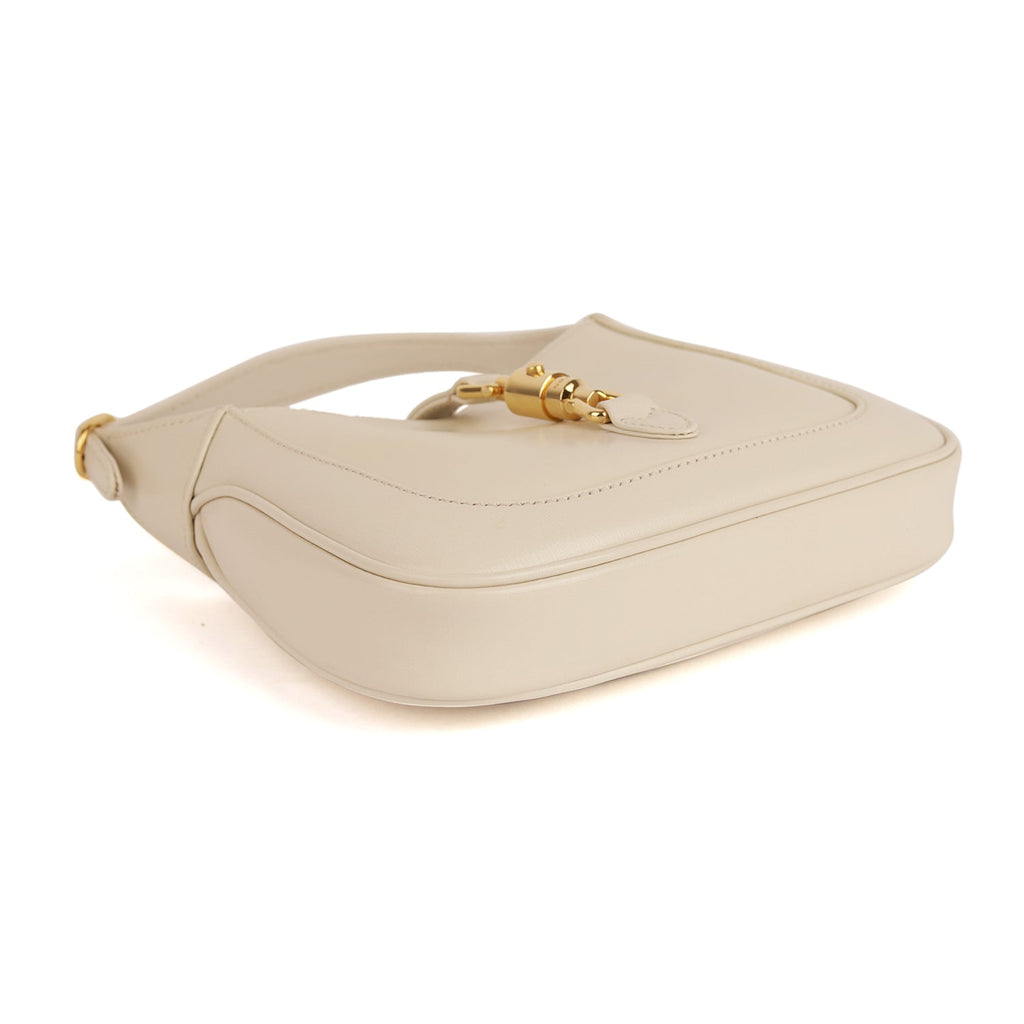Gucci White Leather Mini 1961 Jackie Shoulder Bag