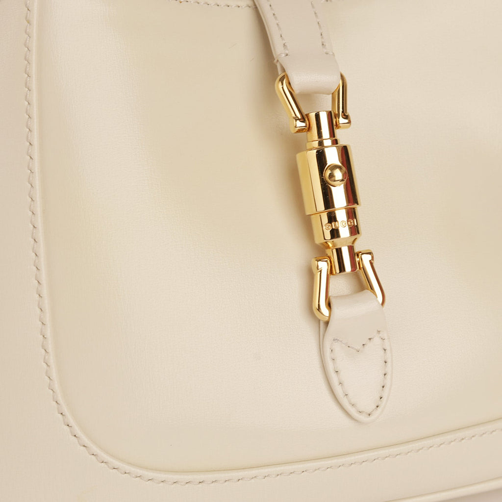 Gucci White Leather Mini 1961 Jackie Shoulder Bag