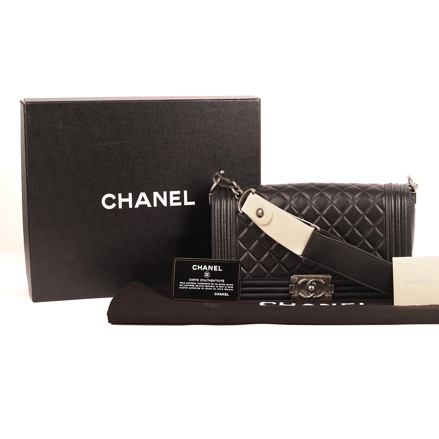 Chanel Boy Bag Medium Quilted Wild Stitched Leather