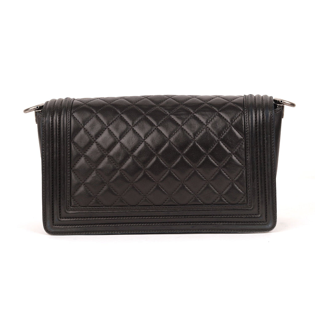 Chanel Boy Bag Medium Quilted Wild Stitched Leather