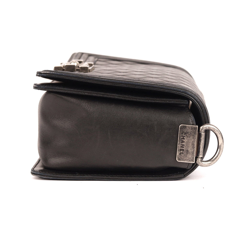 Chanel Boy Bag Medium Quilted Wild Stitched Leather