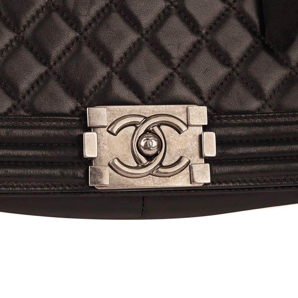 Chanel Boy Bag Medium Quilted Wild Stitched Leather