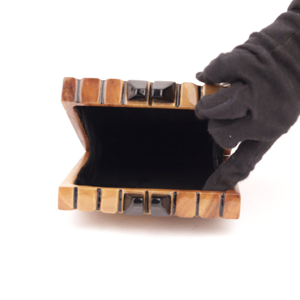 Nathalie Trad Wooden Vintage Clutch
